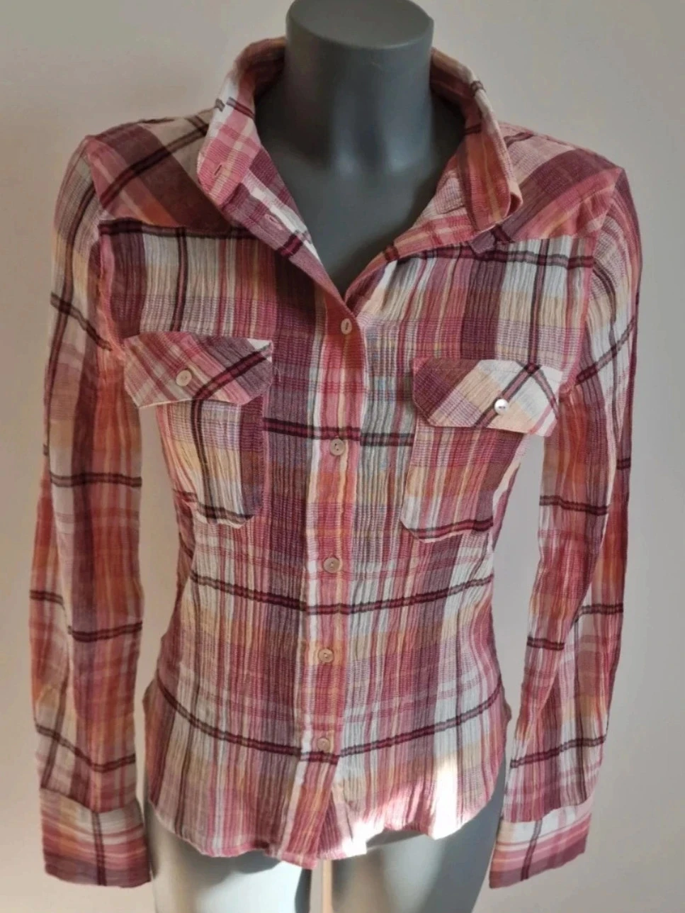 Chemise Mango à carreaux rouge/beige T36 – neuve avec étiquette (modèle rare) – photo 2